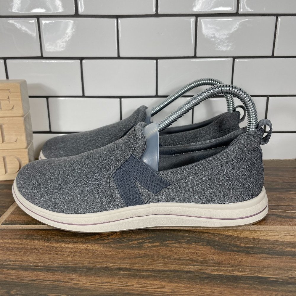 Clarks Breeze Bali Shoes Womens Size 6 Dark Gray Cloudsteppers Comfort Slip On